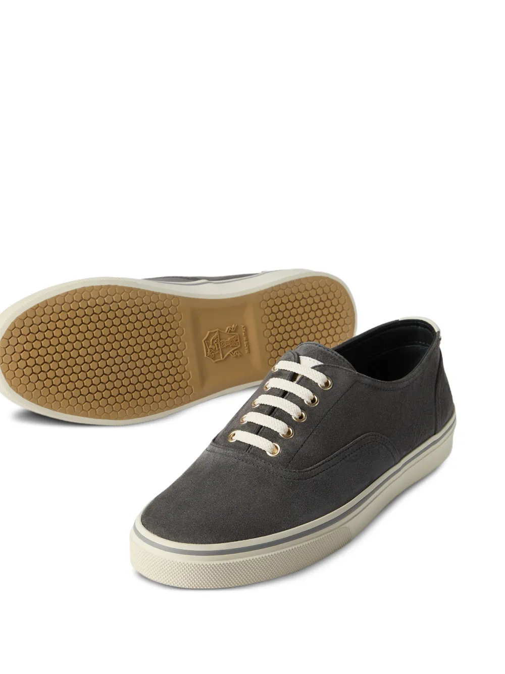 Brunello Cucinelli Omgekeerde sneakers van kalfsleer Grijs