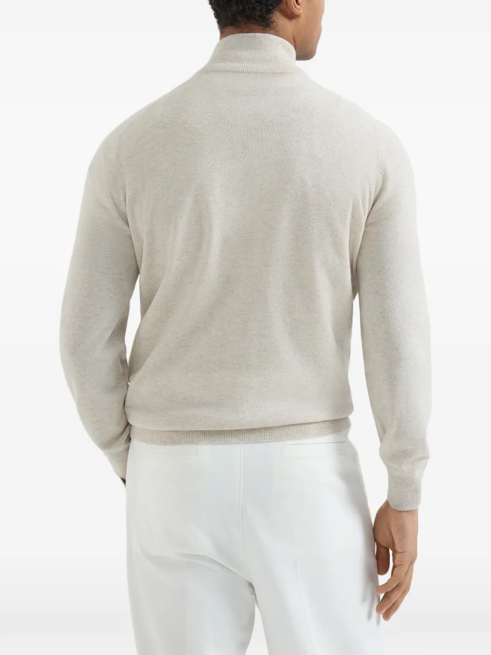 Brunello Cucinelli Kasjmier vest met col en rits Beige