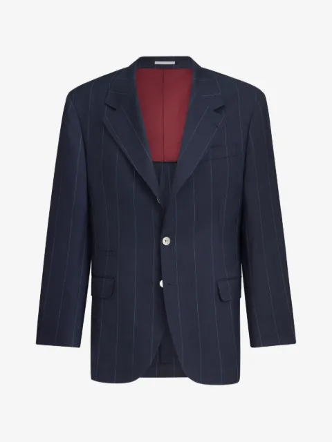 Brunello Cucinelli virgin wool chalk stripe tailor blazer