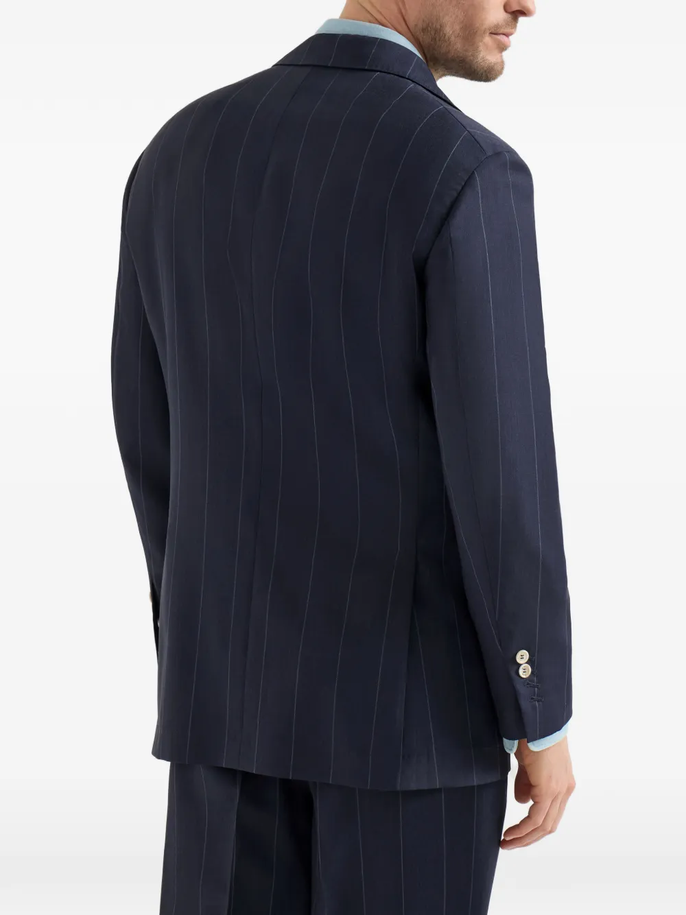 Brunello Cucinelli Krijtstreep blazer van scheerwol Blauw