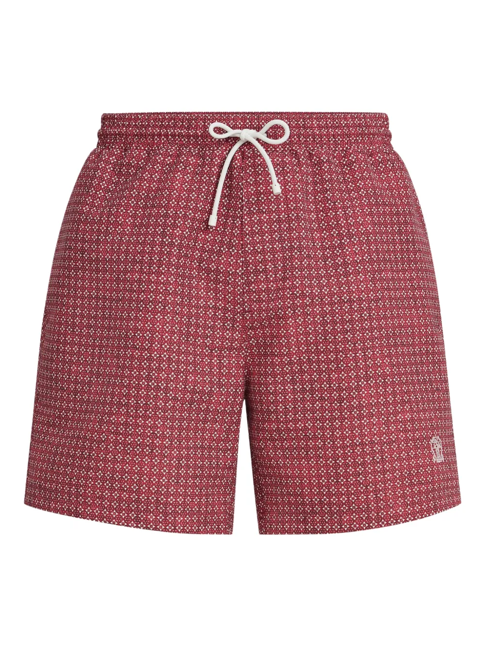 Brunello Cucinelli flower-print swim shorts - Rosso
