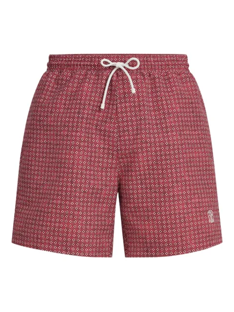 Brunello Cucinelli flower-print swim shorts