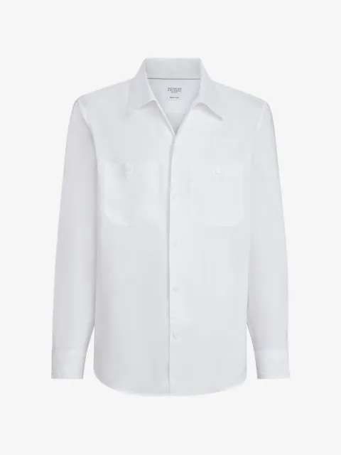 Brunello Cucinelli linen chest-pockets shirt