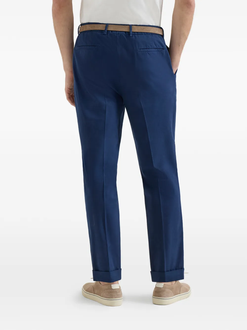 Garment-Dyed Trousers In Twisted Cotton Gabardine With Pleat