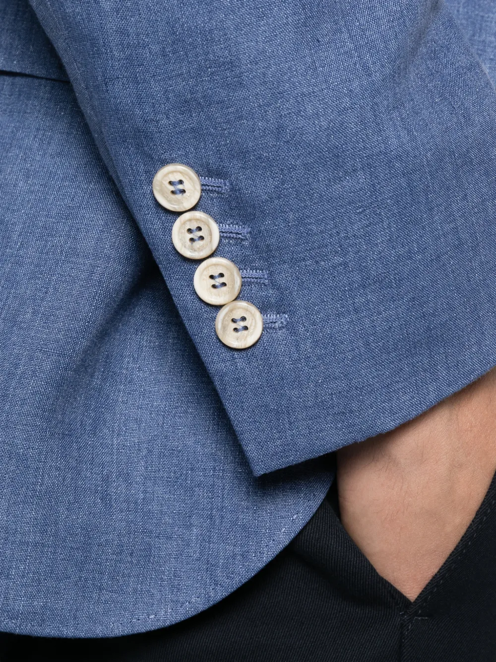 Brunello Cucinelli Blazer met enkele rij knopen Blauw