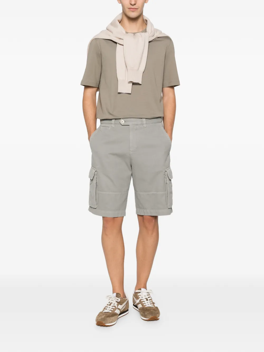 Brunello Cucinelli cotton cargo shorts - Groen