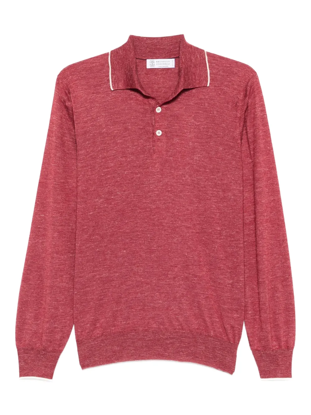 Brunello Cucinelli trim-detail polo shirt - Rosso
