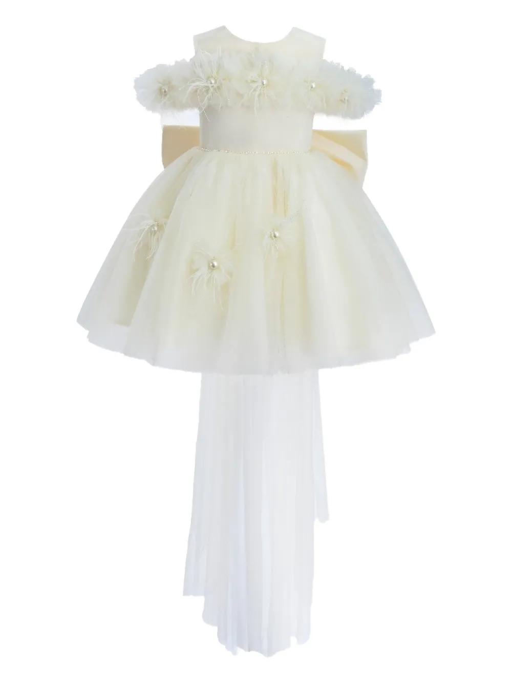 floral-embellishment tulle dress