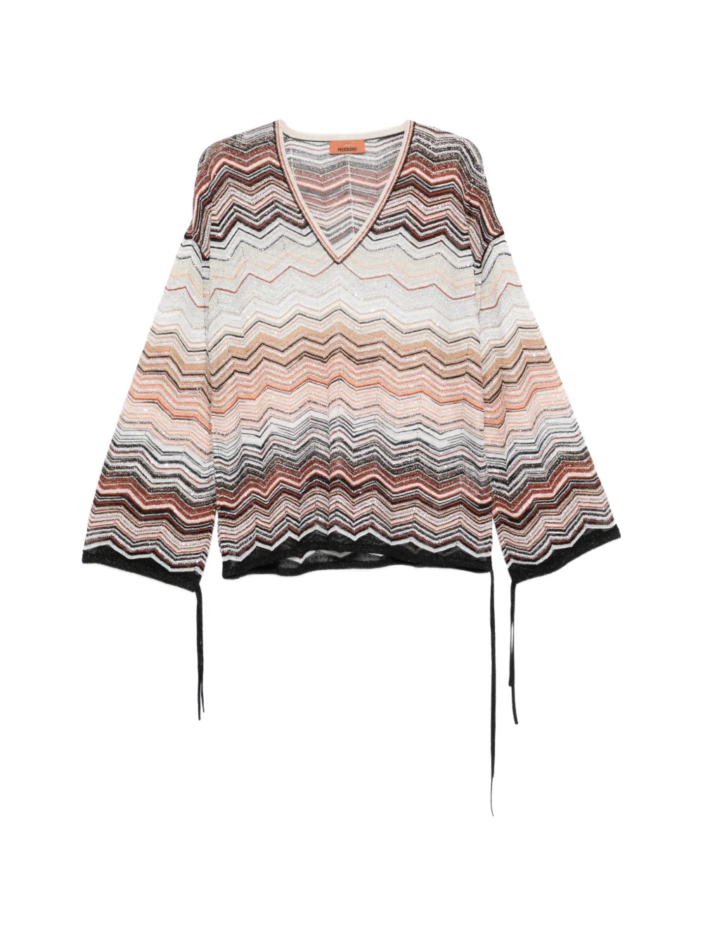 Missoni V-neck chevron top - Toni neutri