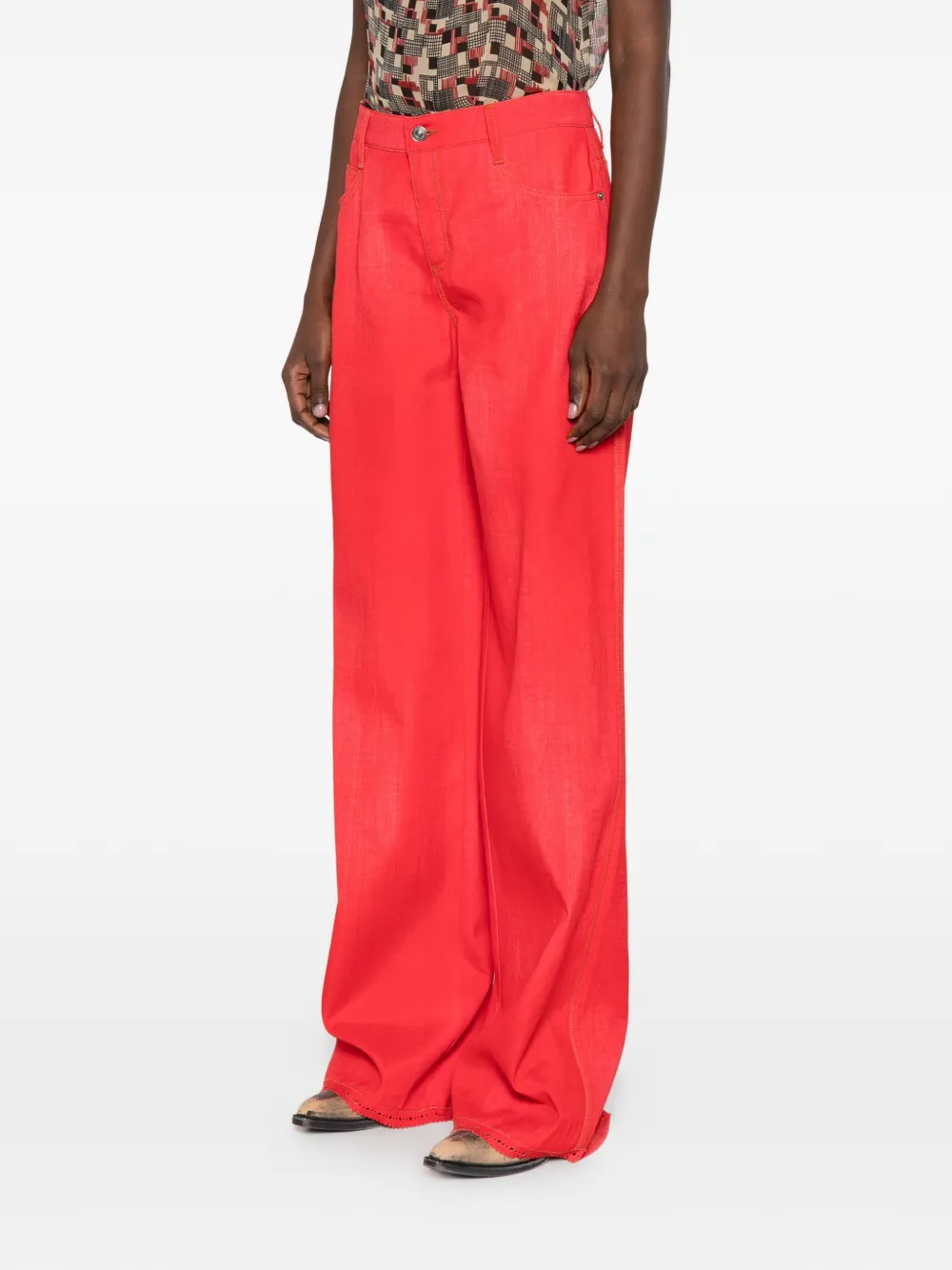 Ermanno Scervino Broek met riemlussen Rood