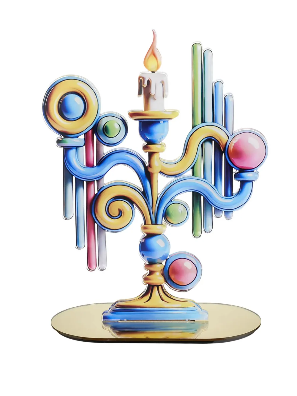 Linee Recanati Candypop candelabra stand | Blue | Image 1