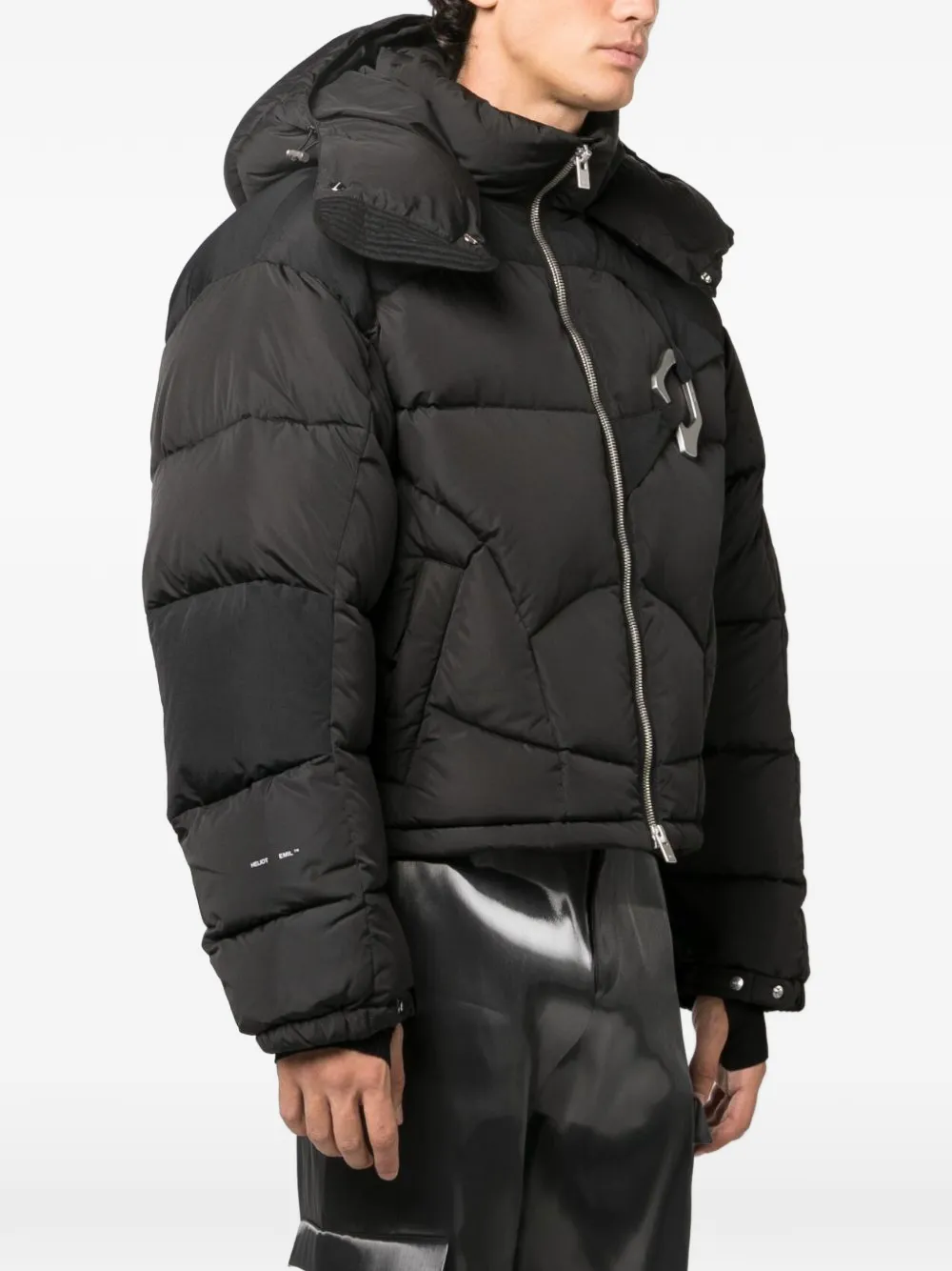  Heliot Emil Abstract Padded Zip-up Jacket - Black 