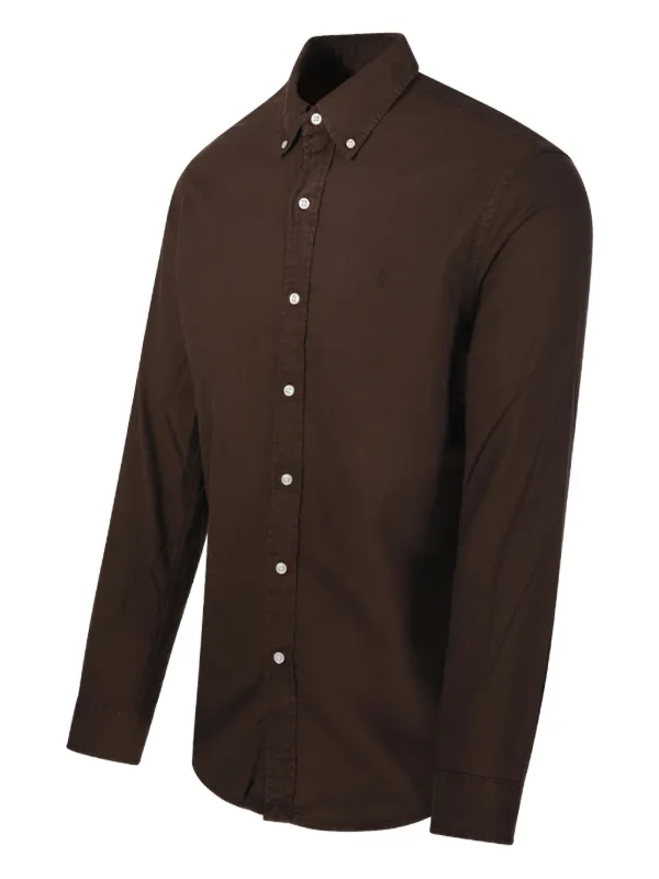 Polo Ralph Lauren button-up long-sleeve Shirt | Brown | FARFETCH Polo Ralph Lauren button-up long-sleeve Shirt | Brown | FARFETCH