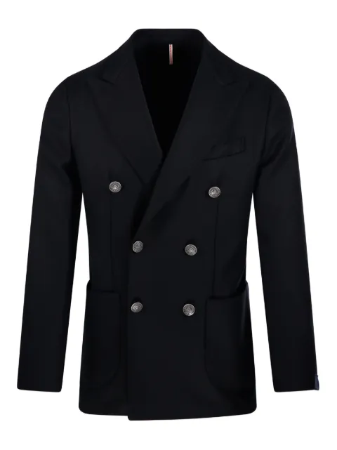 Santaniello peak-lapels double-breasted button jacket