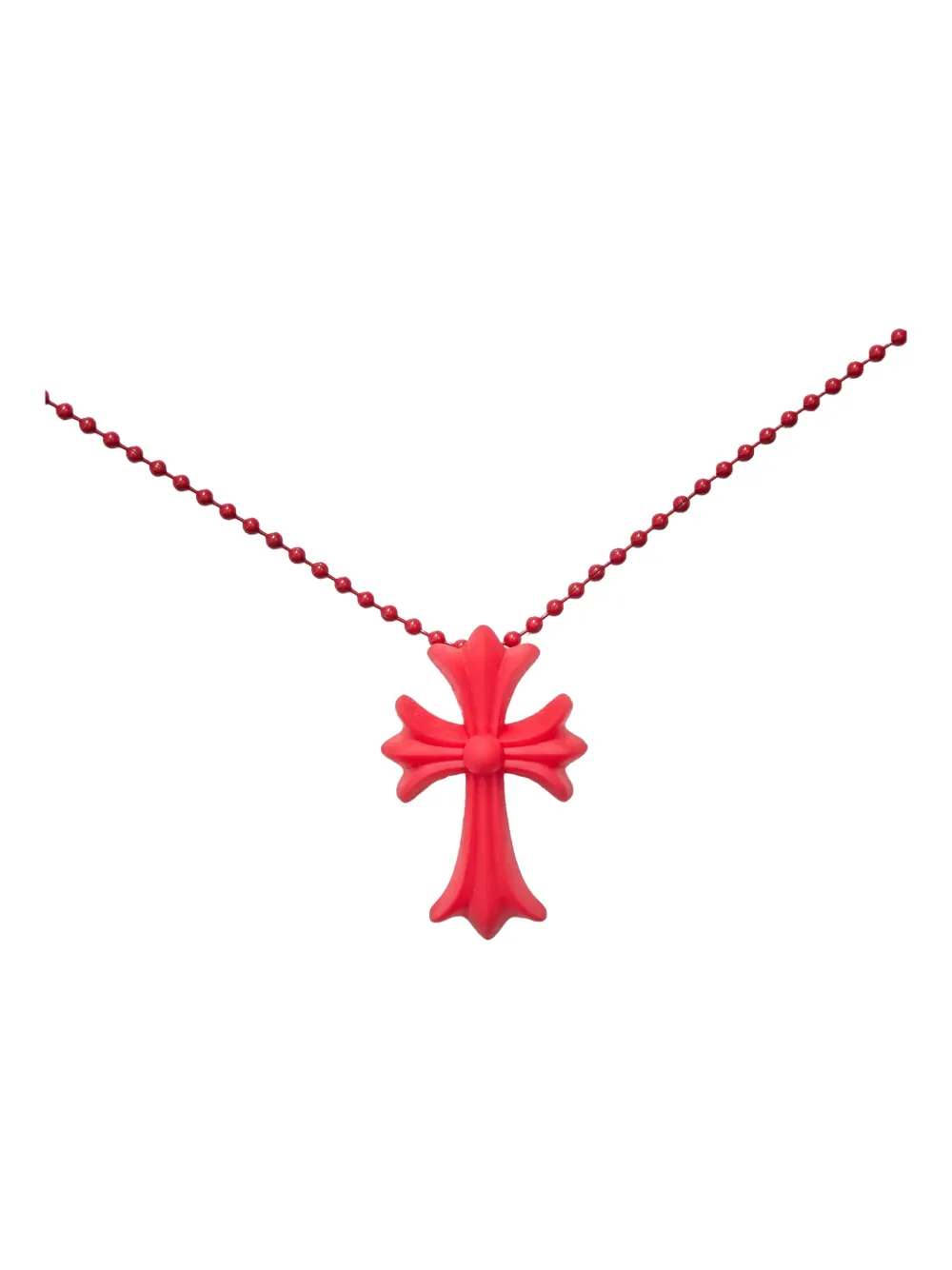 Chrome Hearts Collana con pendente a croce - Rosso