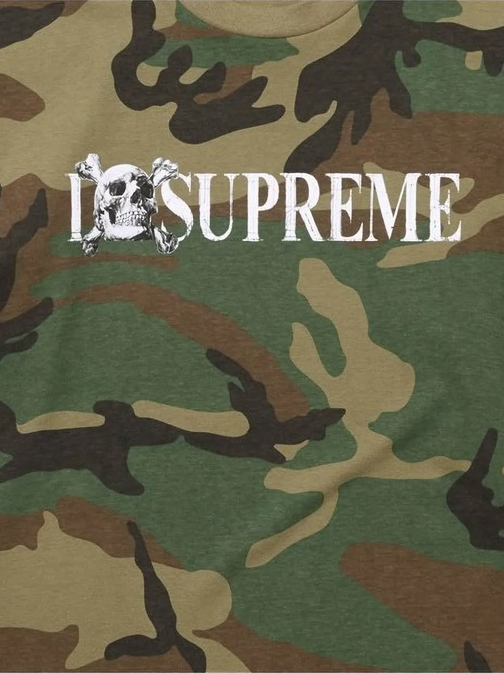Supreme T-shirt met doodskoppatroon - Groen