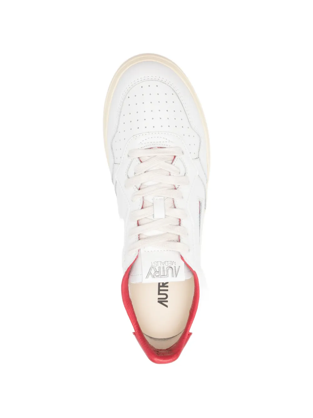 Autry Medalist sneakers met geperforeerd rood detail Wit
