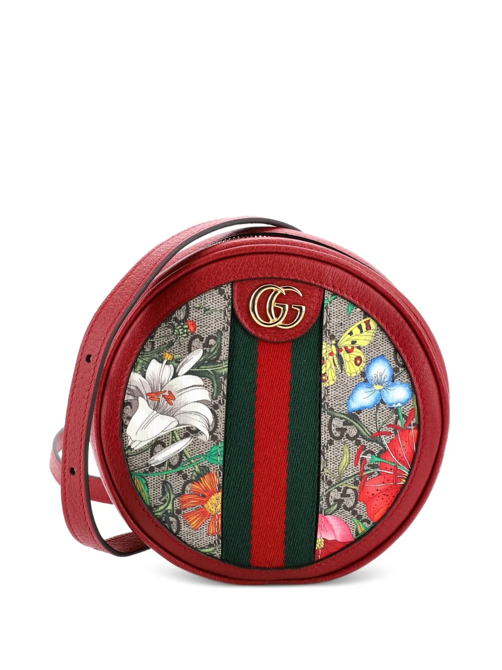 Gucci Pre-Owned Ophidia Round Flora GG Coated Canvas Mini backpack | Brown | Image 1