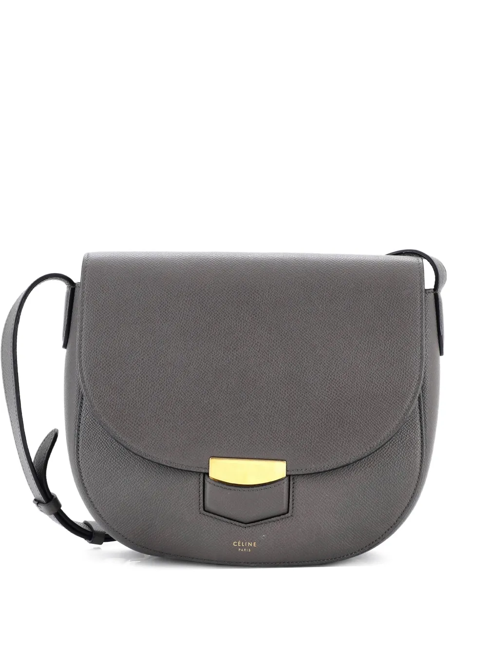 Celine Pre-Owned Trotteur Grainy Leather Medium crossbody bag - Grigio