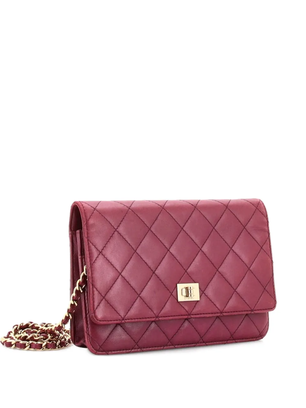 CHANEL Pre-Owned Reissue 2.55 Wallet on Chain Quilted Lambskin crossbody bag - Viola