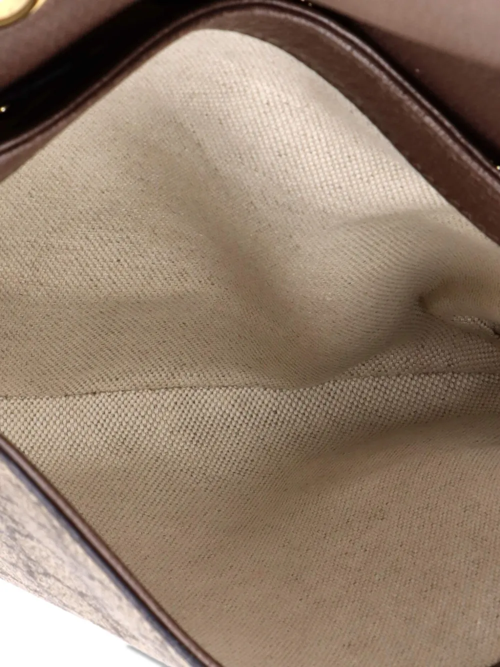 Pre-owned Gucci Blondie Nm Top Handle Bag Gg Coated Canvas Medium Satchel In Brown