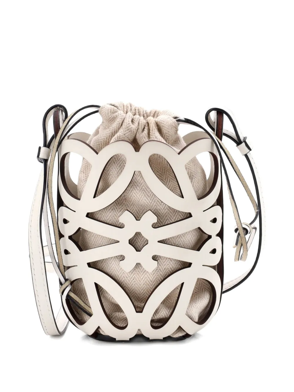 Loewe Pre-Owned Anagram Drawstring Crossbody Bag Leather with Canvas Mini bucket bag | Estilos de archivo | Image 2