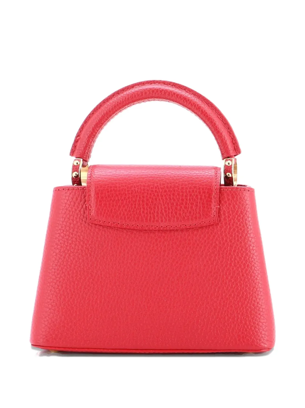 Pre-owned Louis Vuitton Capucines Bag Leather Mini Satchel In Red
