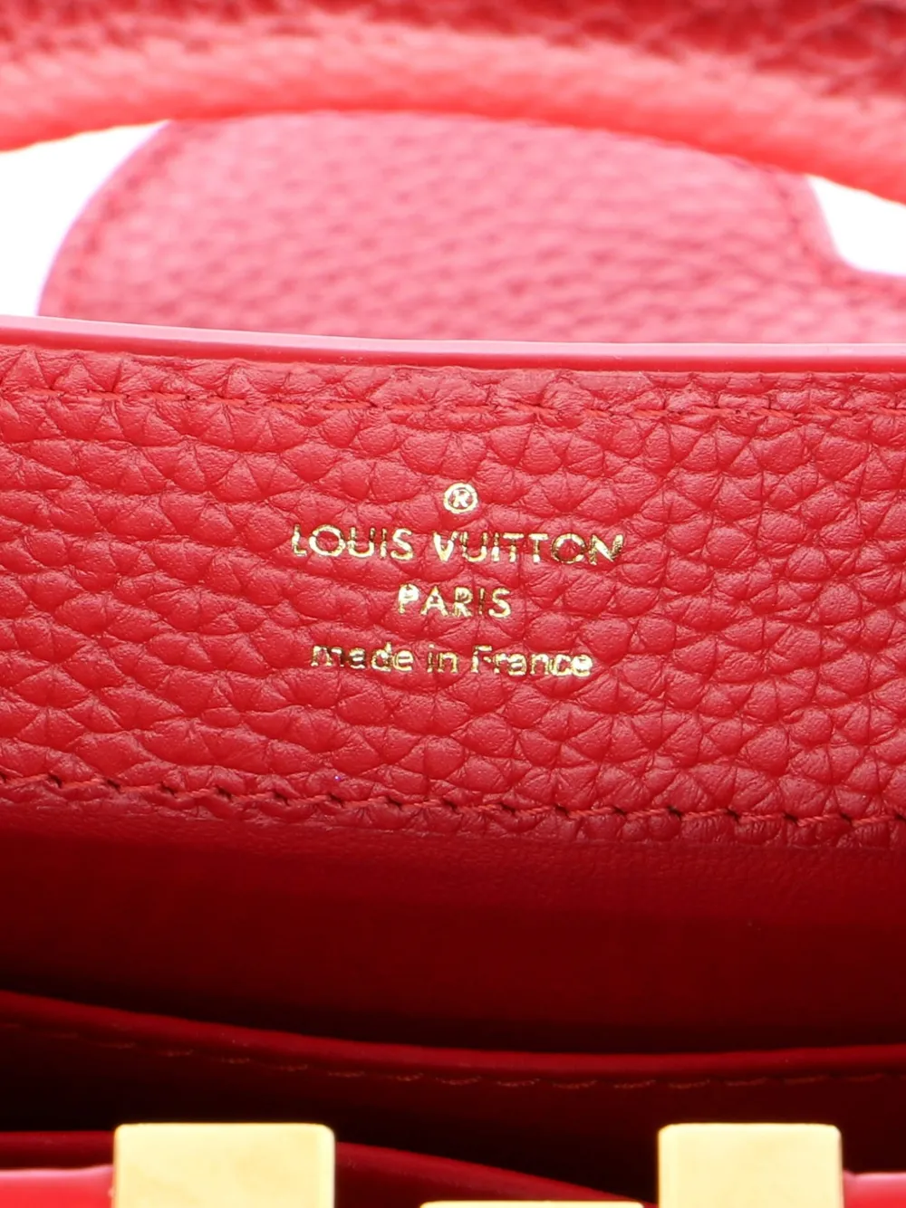 Pre-owned Louis Vuitton Capucines Bag Leather Mini Satchel In Red
