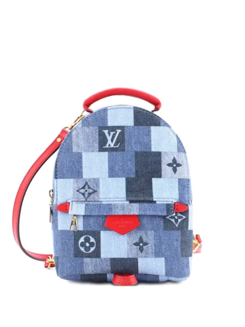 Louis Vuitton Pre-Owned Palm Springs Damier and Monogram Patchwork Denim Mini backpack