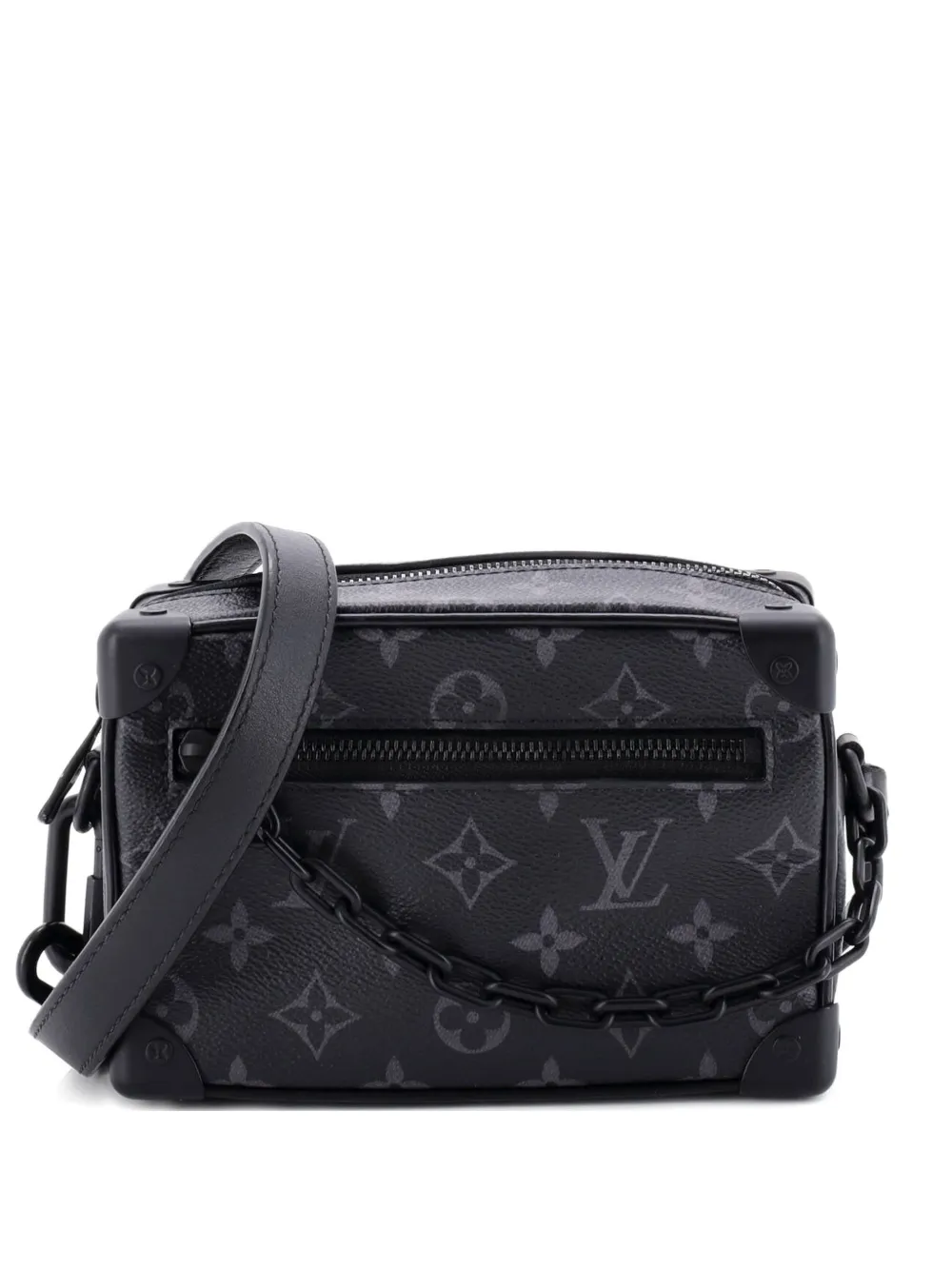 Pre-owned Louis Vuitton Soft Trunk Bag Monogram Eclipse Canvas Mini Crossbody Bag In Black