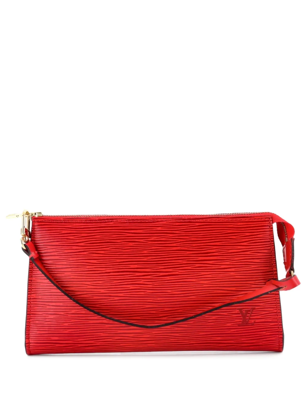 Pre-owned Louis Vuitton Pochette Accessoires Epi Leather Clutch Bag In Red