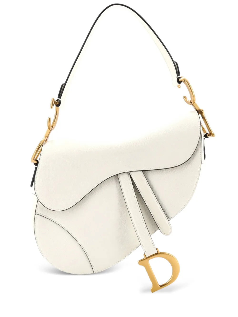 Christian Dior Pre-Owned Saddle Handbag Leather Medium shoulder bag - Bianco
