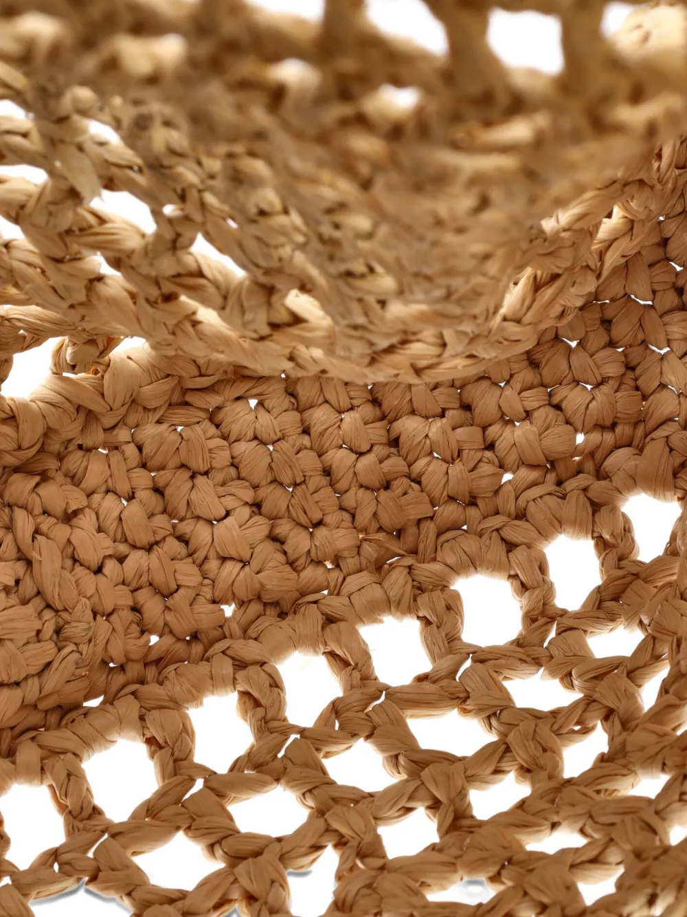 Pre-owned Prada Triangle Logo Open Raffia Tote Bag In Neutral