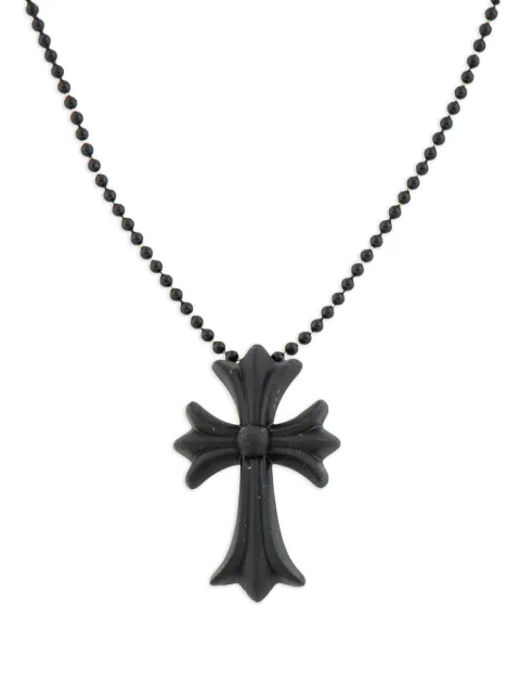 Chrome Hearts glitter cross-pendant necklace