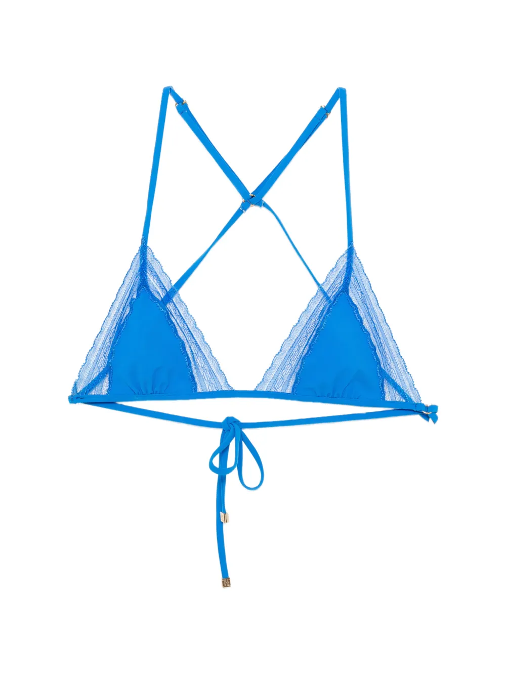 Kiki de Montparnasse Top bikini con inserto in pizzo - Blu