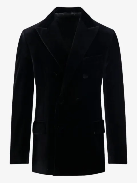 Golden Goose double-breasted blazer in black velvet with black satin lapels