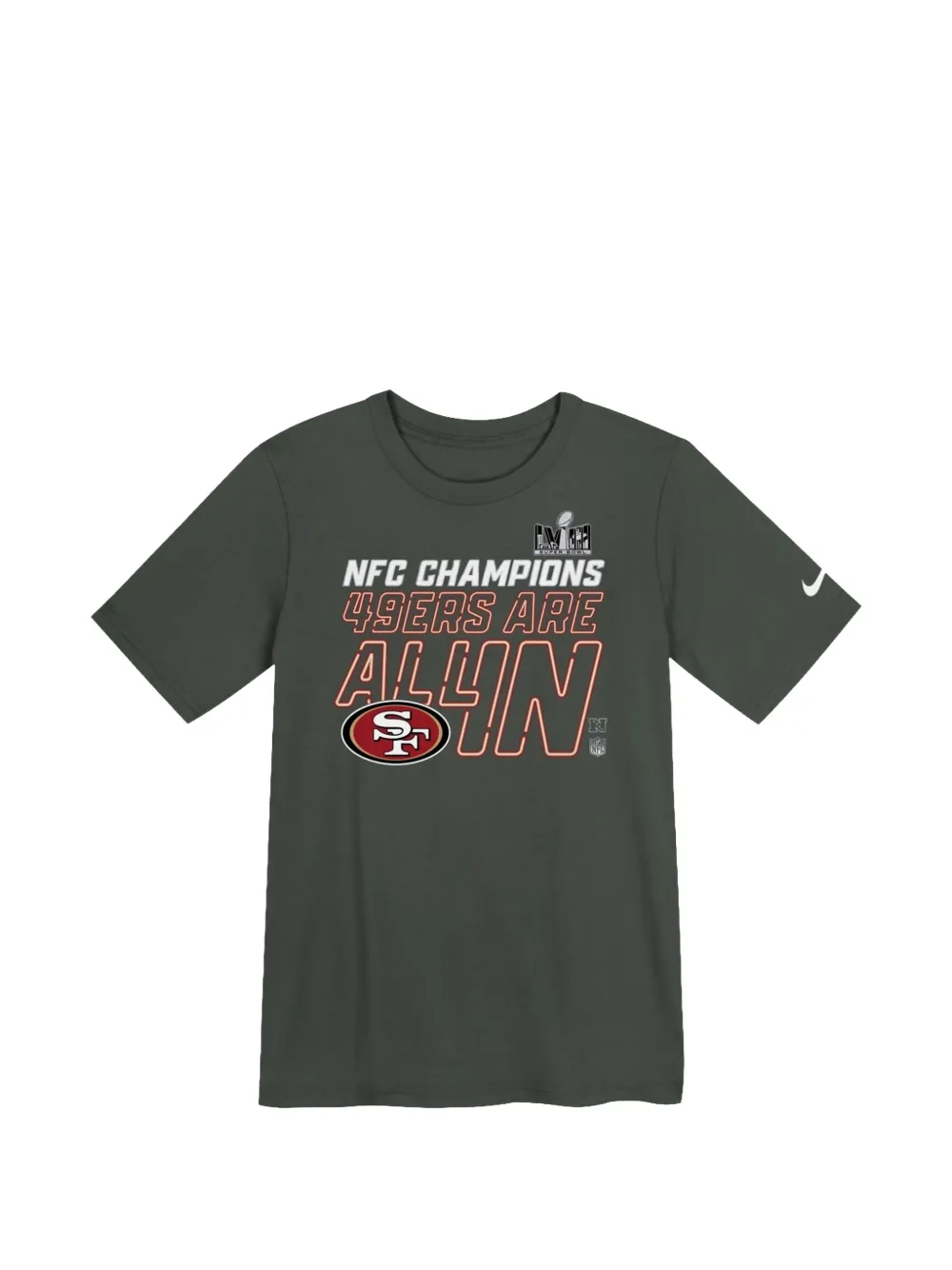 Nike Kids San Francisco 49ers 2023 NFC Conference Champions T-shirt - Grigio