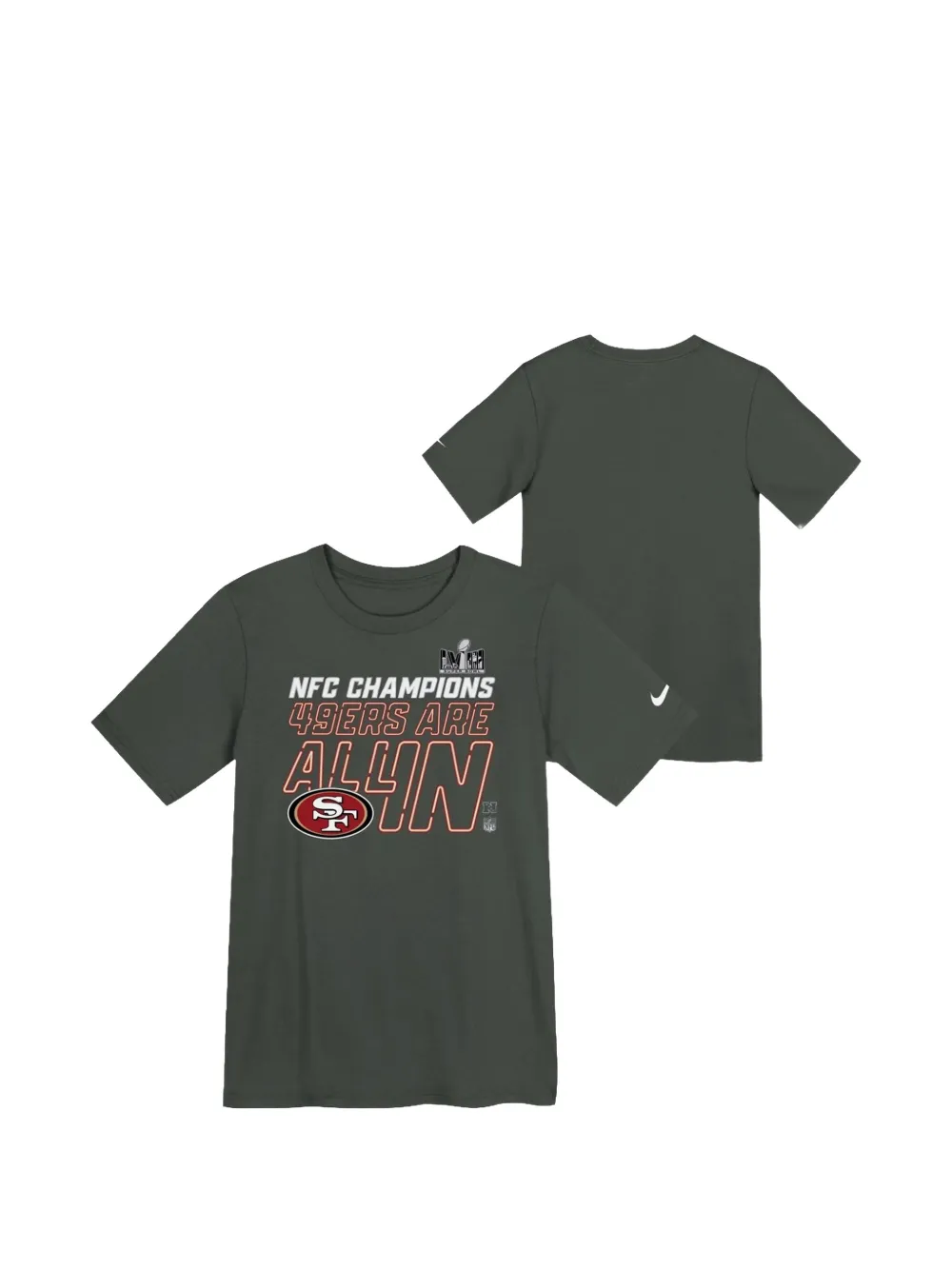 Nike Kids San Francisco 49ers 2023 NFC Conference Champions T-shirt Grijs