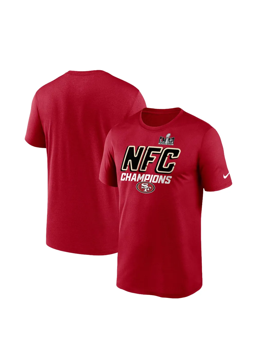 Nike Scarlet San Francisco 49ers 2023 NFC Champions Iconic T-shirt Rood