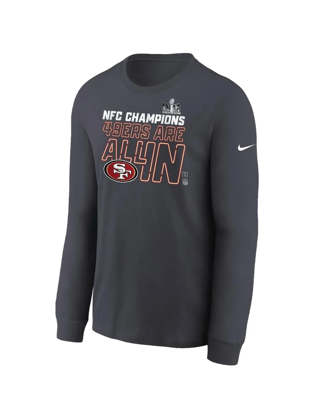 Nike Kids T-shirt con stampa grafica e maniche lunghe - Grigio