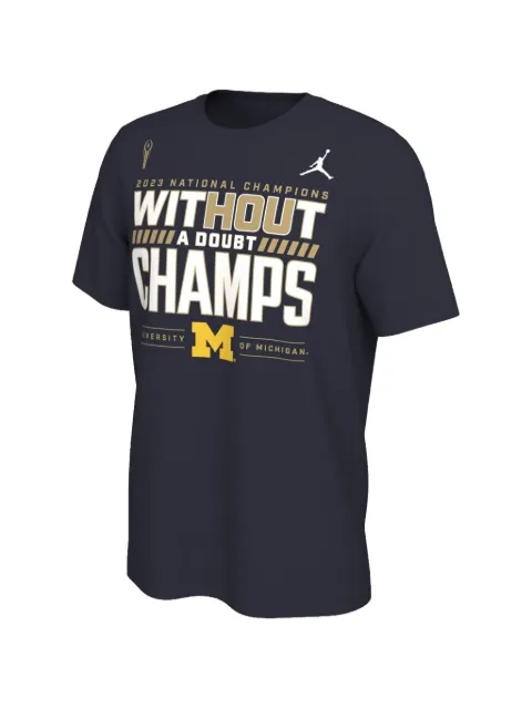 Nike playera Michigan Wolverines 2023 National Champions Locker Room