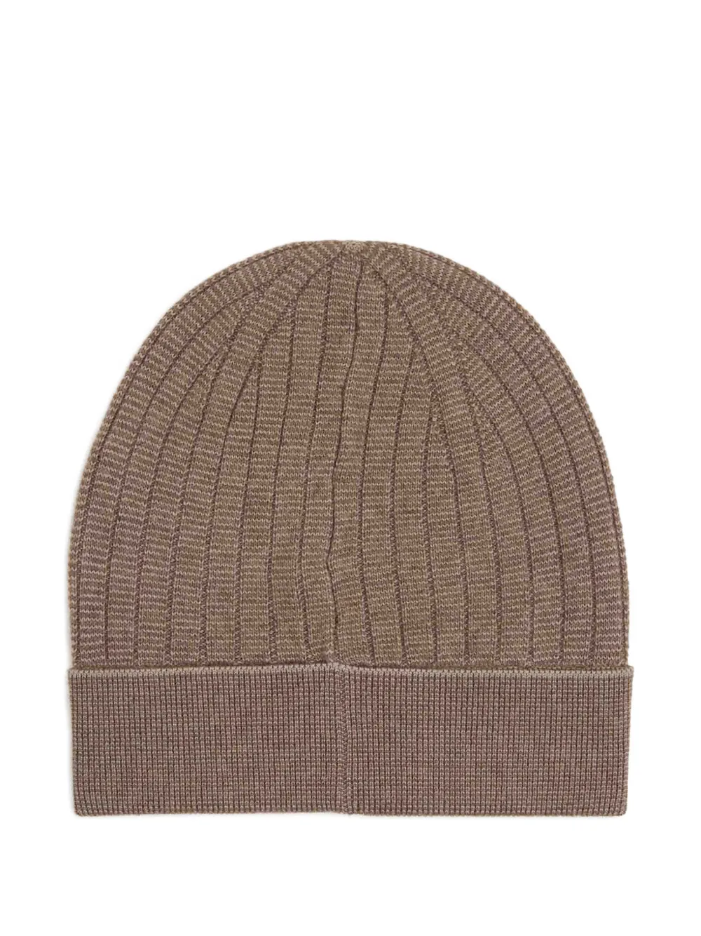 Brioni ribbed logo-patch beanie hat - Bruin