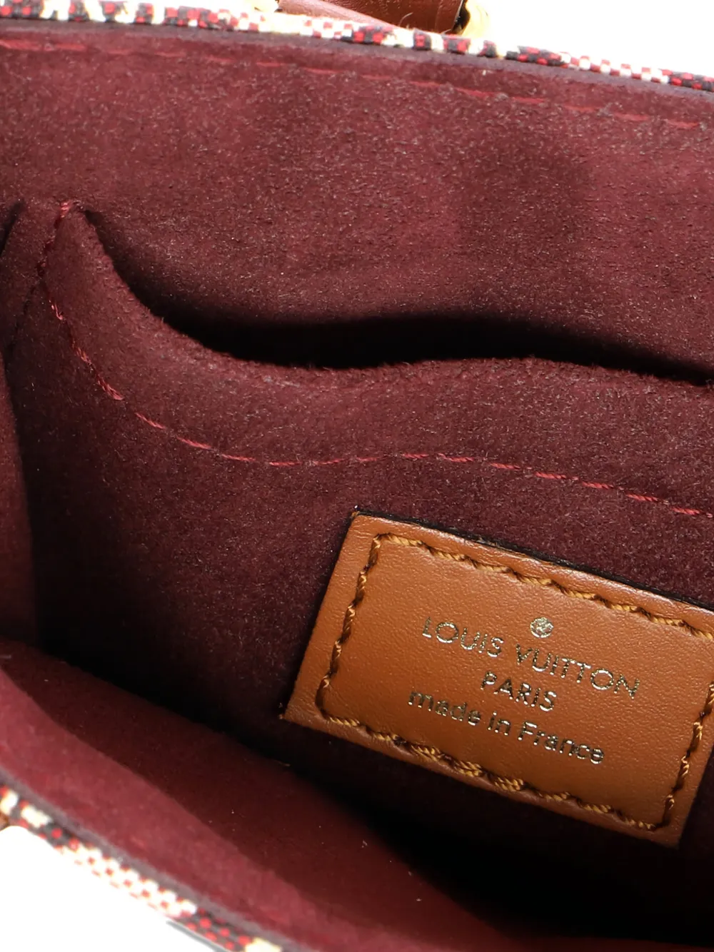 Pre-owned Louis Vuitton Petit Sac Plat Bag Limited Edition Since 1854 Monogram Jacquard Crossbody Bag In Red