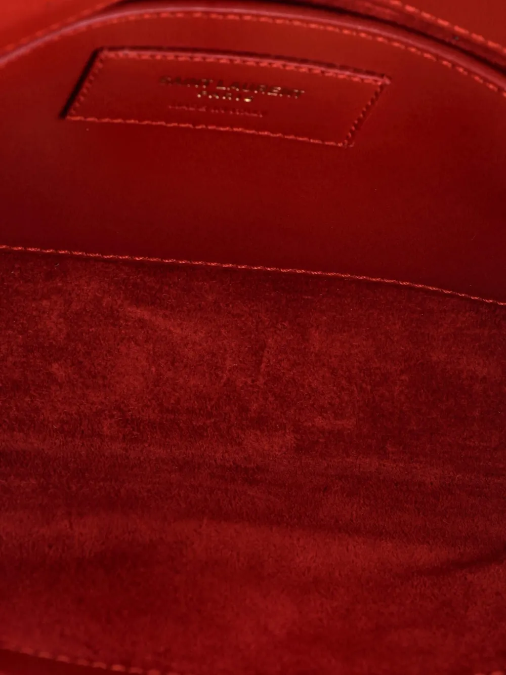 SAINT LAURENT Pre-owned Classic Monogram Tassel Leather Long Clutch Bag In Red