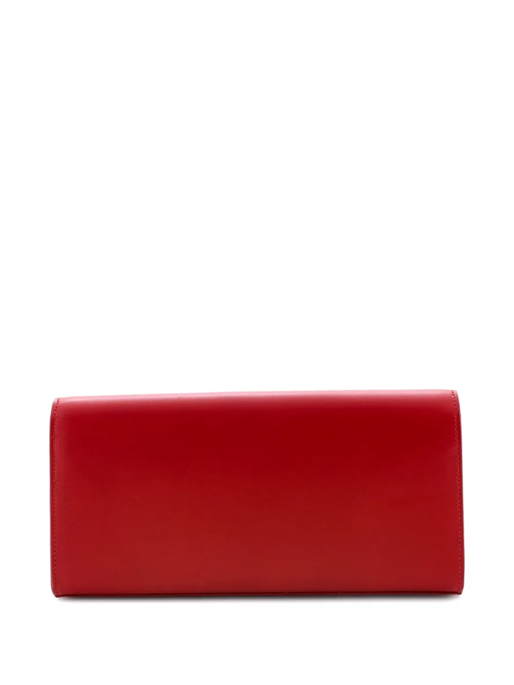 SAINT LAURENT Pre-owned Classic Monogram Tassel Leather Long Clutch Bag In Red