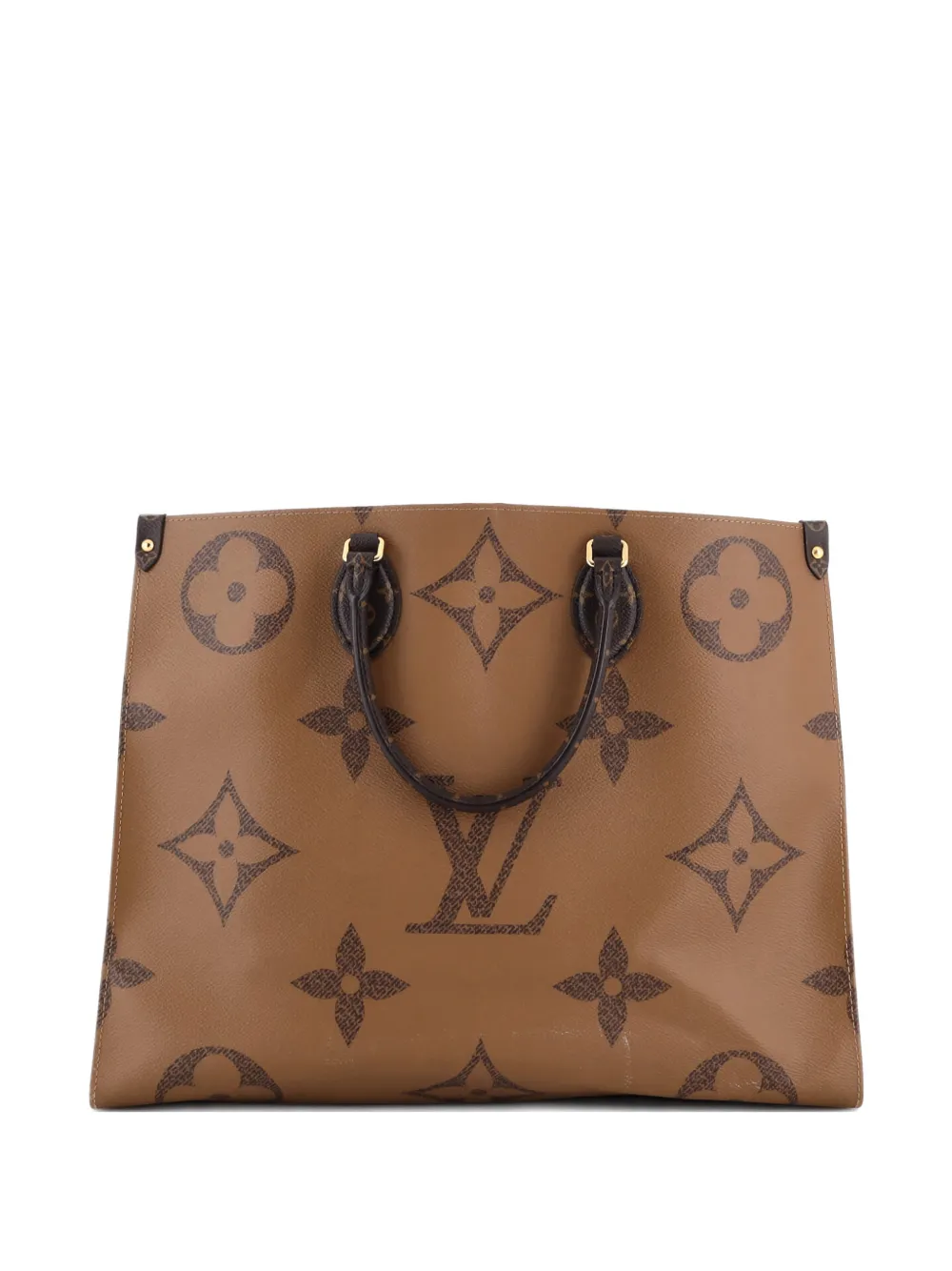 Pre-owned Louis Vuitton Onthego Reverse Monogram Giant Gm Tote Bag In Brown