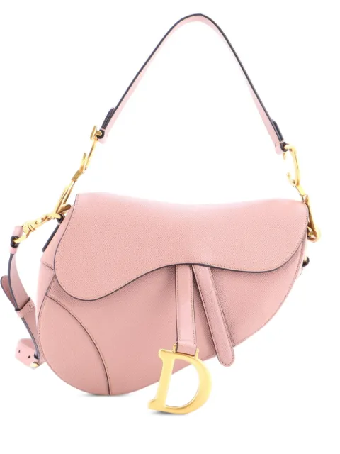 Christian Dior Pre-Owned Saddle Handbag with Strap Leather Medium shoulder bag