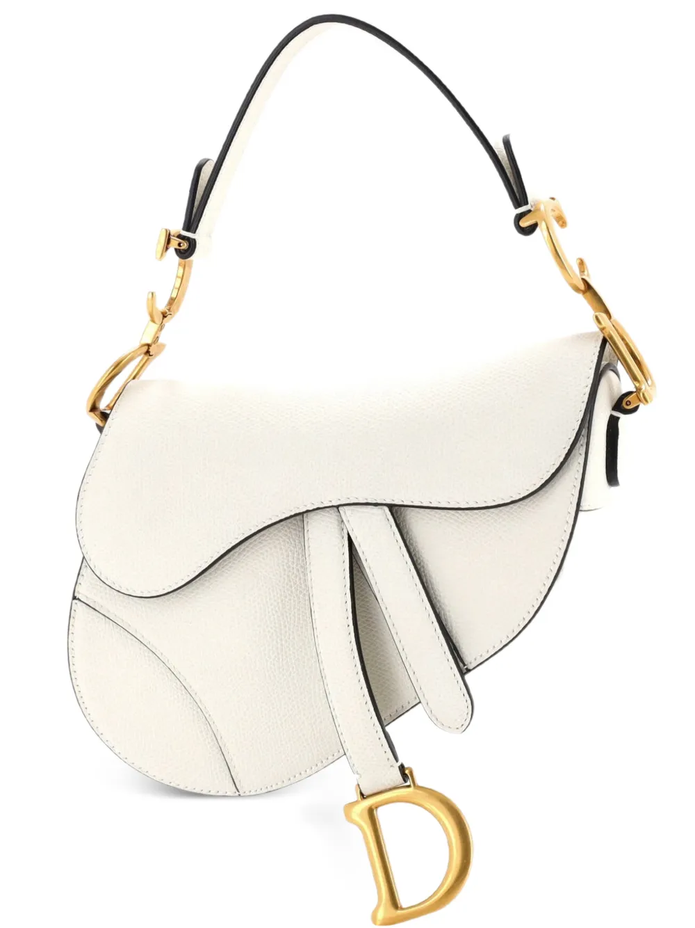Christian Dior Pre-Owned Saddle Handbag Leather Mini shoulder bag - Bianco