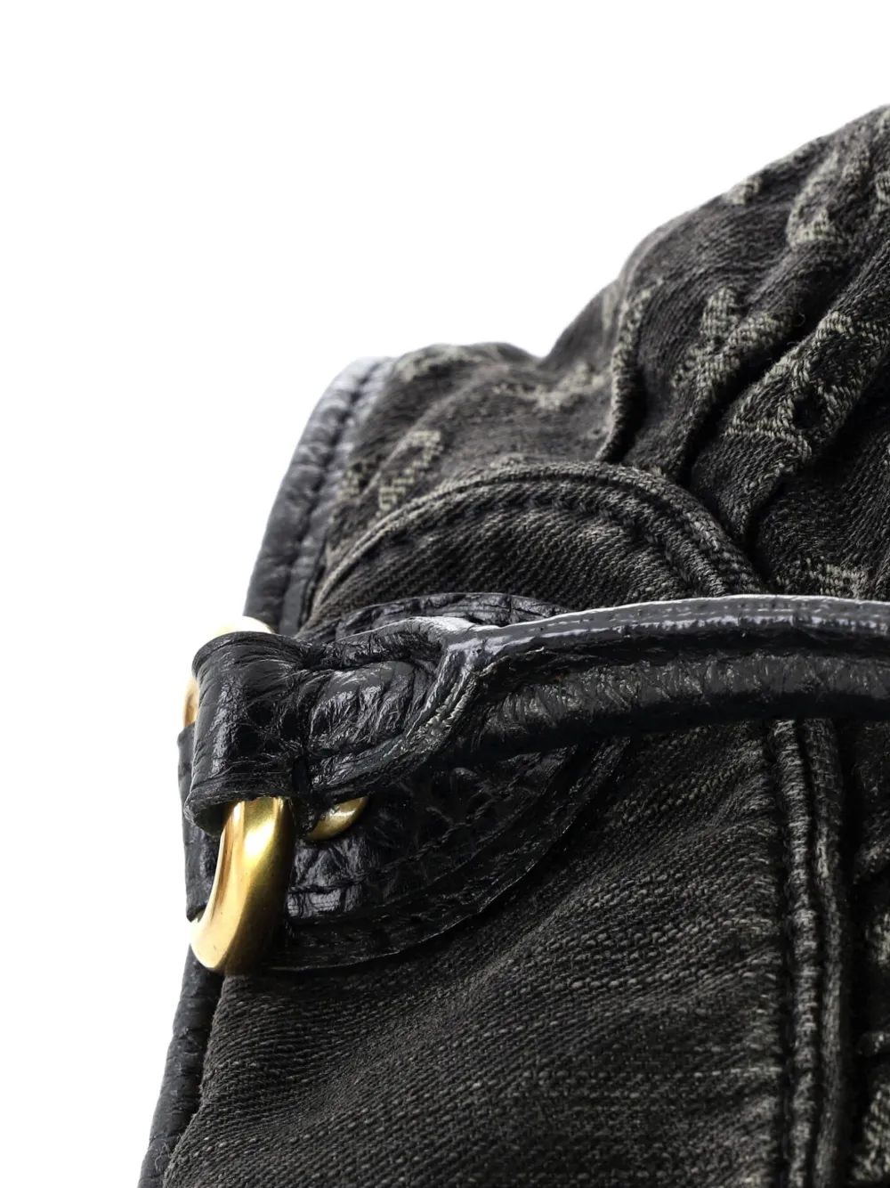 Pre-owned Louis Vuitton Neo Cabby Handbag Denim Gm Satchel In Black