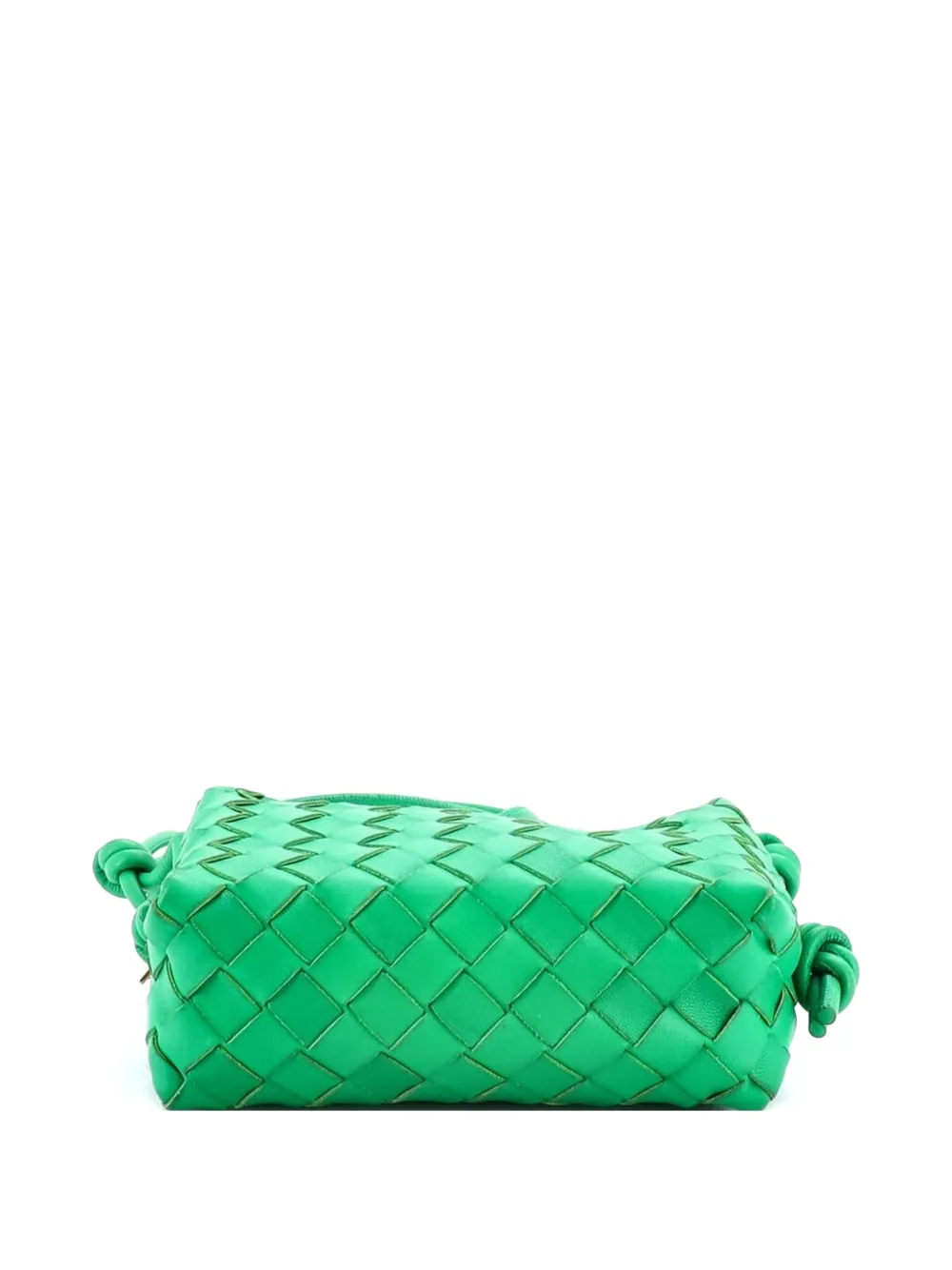 Pre-owned Bottega Veneta Loop Intrecciato Nappa Mini Crossbody Bag In Green
